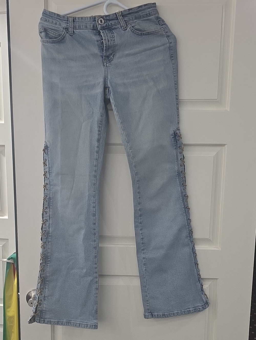 CAMBIO Light Blue Lace-Up Side Flare Jeans Denim Used 28/31 Excellent